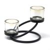 Centrepiece Iron Votive Candle Holder - 2 Cup Double Step